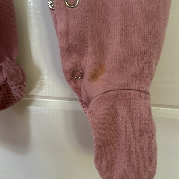 L’ovedbaby Organic cotton snap footie, 9-12m, mauve pink - Picture 3 of 9